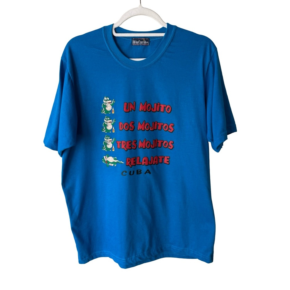 Blue Blu Caribe 'Un Mojito' Cuba Graphic Tee Size XXL Vacation Beach Resort